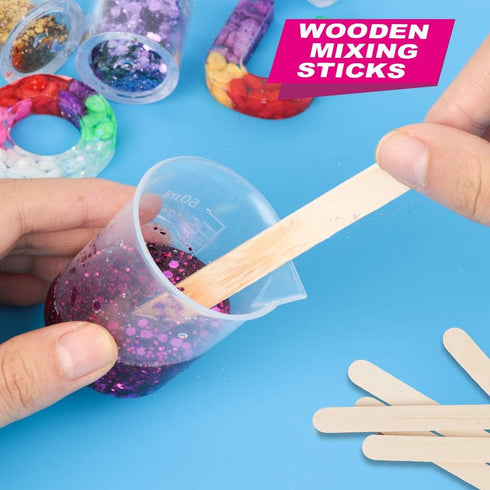 LEOBRO 36 PCS Resin Mixing Cups, 12PCS 100ML Plastic Measuring Cups, 24PCS 50ML Paint Mixing Cups with Craft Sticks