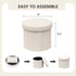 15-Inch Stylish Round Storage Ottoman - White