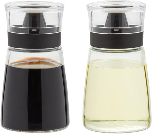 Juvale Glass Oil & Vinegar Dispenser Set - Leak-Proof No-Drip Glass Salad