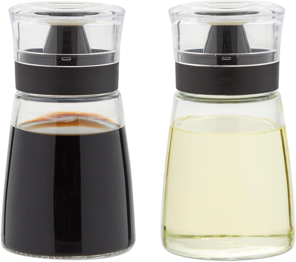 Juvale Glass Oil & Vinegar Dispenser Set - Leak-Proof No-Drip Glass Salad