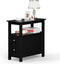 ZENY Narrow End Table Side Table with Drawer and Open Shelf Sofa