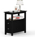 ZENY Narrow End Table Side Table with Drawer and Open Shelf Sofa