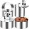 Cake Rings Mold, Stainless Steel Round Ring Molds, 4 Inch Food Rings with Pushers for Pastry Baking (6 Rings and 2