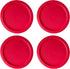 Replacement Lid for Pyrex 6" Storage Plastic Cover for 4 Cup Bowl Dish 7201-PC Red (4-Pack)