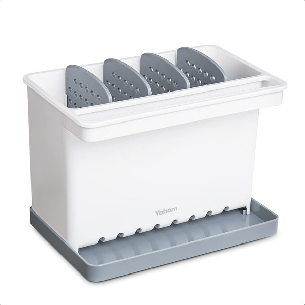 YOHOM Sink Brush Holder for Kitchen Sink Sponge Caddy Countertop Organizer Plastic