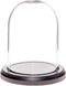 Plymor 3" x 4" Glass Display Dome Cloche with Black MDF Wood Base