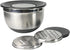 Chef Craft Select Mixing Bowl and Grater Lid Set, Stainless Steel, 7, 9.5, and 11.5 inch