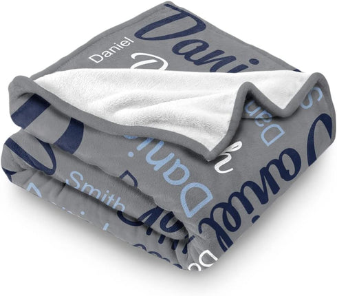 Yoke Style Ship Next Day, Personalized Blankets for Teen Girls/Boys, Custom Name Blanket for Kids, Customized