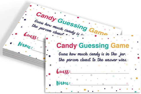Candy Guessing Game Cards - Games Activities and Decorations, 50-Pack