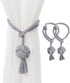 2 Pack Rustic Curtain Tiebacks, Hand Knitting Cotton Rope Drape Tie Backs for Sheer and Blackout Curtain