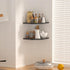 JJL 12 Inch 2 13.3 Inch Corner Shelves, Corner Shelf Wall Mounted with Wire Hole, Tier Deep Wooden Corner Hanging