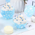 300 Count Cloud Blue Cupcake Liners, White Light Blue Cupcake Wrappers for Birthday Theme Party Baking