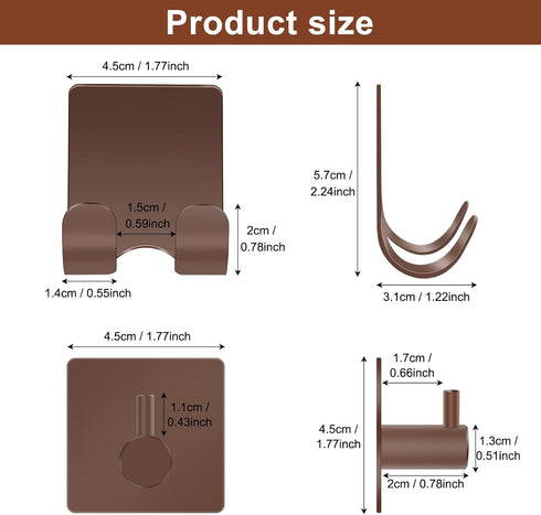 4 Packs CGBE Razor Holder for Shower, Shaver Holder and Hooks, Self Adhesive Wall Mounts for Bathroom, Damage Free