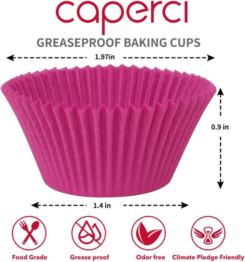 Caperci Rainbow Mini Cupcake Liners Colorful Muffin Baking Cups 350-Count, Odorless, Upgraded & Food Grade Grease-Proof Paper by Caperci