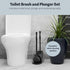 Casabella Bowl Brush & Plunger Combo - Heavy-Duty Toilet Plunger and Cleaning Brush, Ergonomic Handles, Durable Bowl