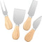 4 PCS Cheese Knife Set with Wood Handle, Stainless Steel Slicer & Cutter Utensils, Mini Knife, Butter Knife, Fork
