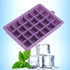 Ice Cube Tray - Silicone Square Ice Trays Easy Release Stackable Mold with Removable Lid, 24 Cavity (2 Pack, Purple)