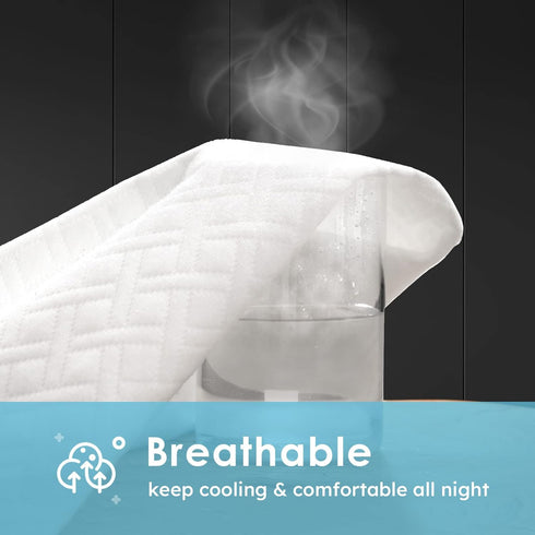 Cozymaker TwinXL Size Waterproof Mattress Protector - Cooling Fitted Cover with 8-21" Deep Pocket, Soft Breathable