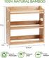 3 Counter Bamboo Spice Rack Organizer, Tier Spice Jars Storage Rack with Handles, Seasoning Shelf for Kitchen or Wall