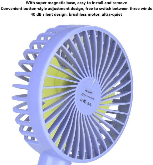 Pssopp Mini Desk Fan, Three-speed Adjustable Cooling Electric Fan with Magnetic Base