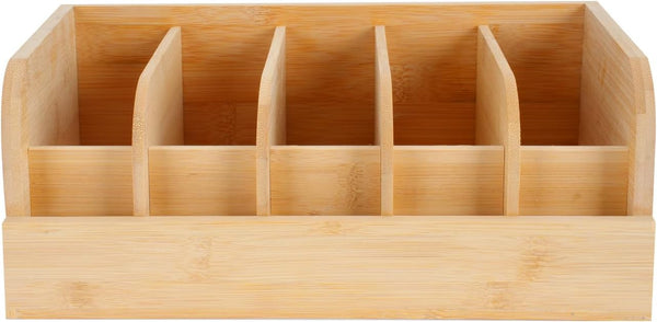 GTI Belt Organizer - 5 Compartments for Closet and Drawer, Bamboo Display Case for Tie and Belt Storage