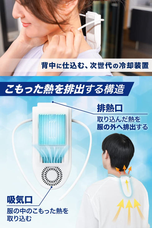Back Cooler Sena Cool, Wearable Outdoor Cooling Plates, Battery Included, USB Rechargeable, Hands-Free Blower Fan