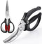 Poultry Shears Set, Heavy Duty Utility Kitchen Scissors for Cutting Chicken, Meat, Poultry, Black and Red