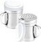Metal Salt Pepper Dredge Shakers, 2Pcs Stainless Steel Seasoning Jar with Handle, Suitable for Pepper, Cinnamon, Coffee