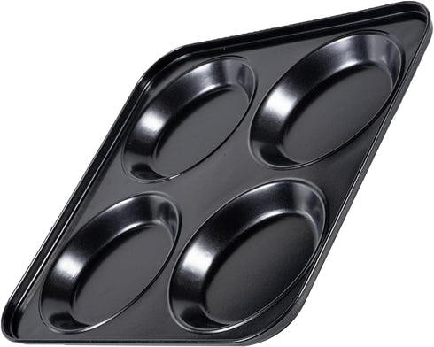 Muffin Top Pan Non Stick, 4 Cavity Baking Moon Pie Whoopie Pie, 4 Inch Yorkshire Pudding Pan for Oven