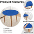 48 Inch Spandex Blue Round Tablecloth with Elastic Kitchen Dining Stretch Table Cover Non Slip Fitted Fabric Washable