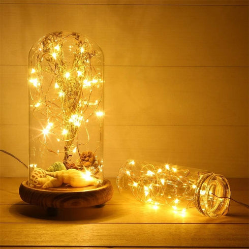 4 Pack Battery Operated Dewdrop LED Lights - Indoor Mini Fairy Lights with Timer Function for Wedding, Home Parties,