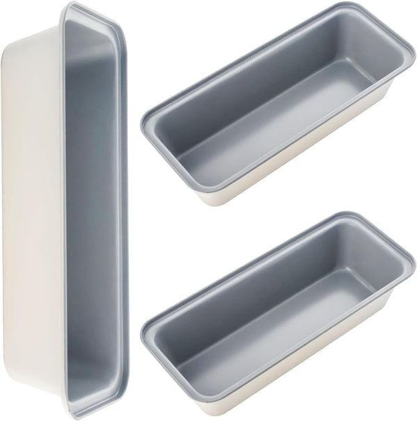 13x4 Inch Loaf Pan 3-Pack, Nonstick Carbon Steel Bread Pan for Even