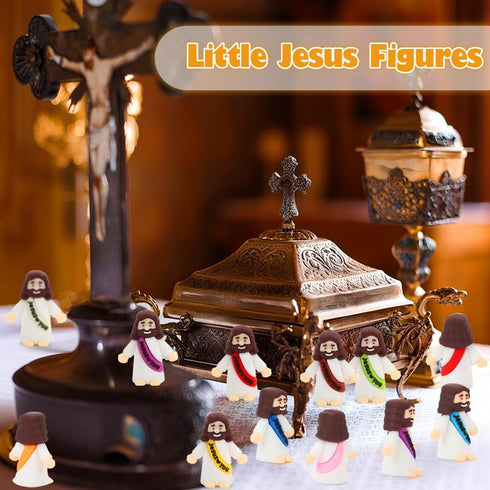 40 Pcs Mini Jesus Figurines in Bulk, Little Jesus Loves You Figures to Hide Tiny Action Figure for Crafts Pocket Seek