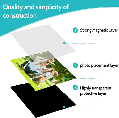 Picture Frame 12 Pack - Magnetic 4x6 inch Black Border Reusable Refrigerator Magnets for Display
