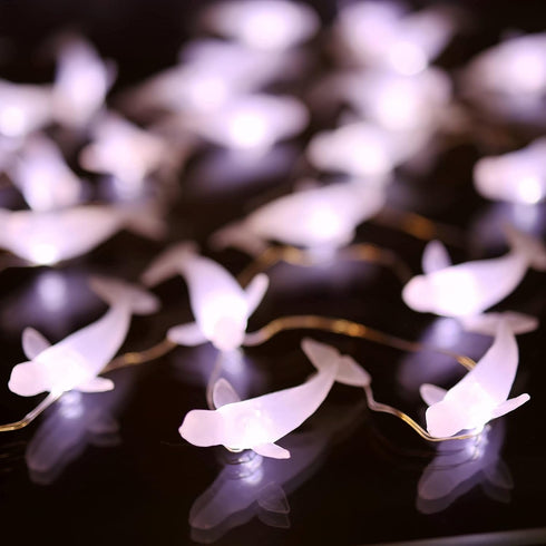 30 10ft Ocean Theme White Beluga Whale Fairy String Lights, Nautical Dcor Cute Dolphin Decorative Lights Sea Canaries