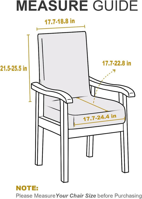 Deisy Dee Black Stretch Slipcovers for Mid Century Arm Chairs - Perfect Fit Accent Chair Covers