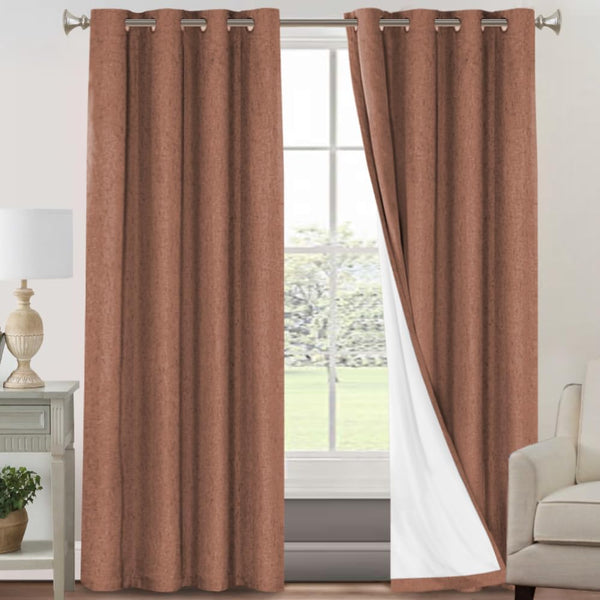 PrinceDeco Blackout Curtains for Bedroom 96 Inches Long Linen Look Curtains for