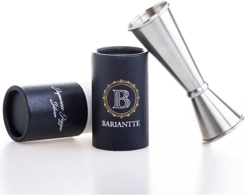 BARIANTTE Cocktail Jigger for Bartending, 2 oz 1 oz Japanese Measuring Shot Glass - Silver