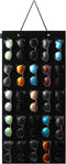 Sunglasses Organizer Storage, Hanging Eyeglasses Wall Pocket Mounted, 25 Slots, Large, Black