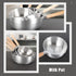 Hemoton Nonstick Saucepan, Stainless Steel Yukihira Pan, Small Traditional Japanese Sauce Pot with Wooden Handle