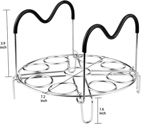 Instant Pot Accessories Egg Steamer Rack Trivet with Heat Resistant Handles, Stainless Steel for 5, 6, 8 Quart &