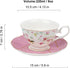 Set 6, Set fanquare Rose Tea Cup and Saucer for British Tea Cups for Gift, Multi-Color Flowers Porcelain Tea Service