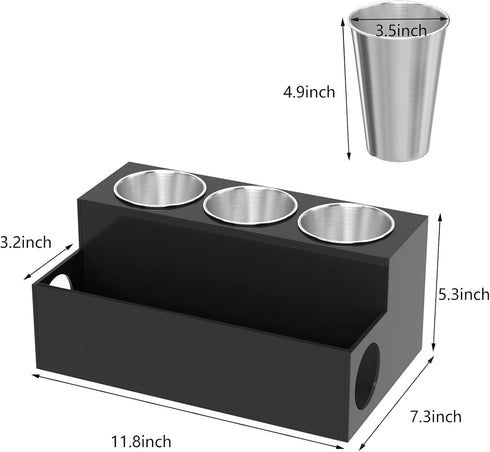 NIUBEE Hair Tool Organizer, Black Acrylic Blow Dryer and Styling Organizer, Bathroom Countertop Storage Stand