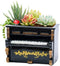Wooden Pots, Mini Flowerpot, Retro Resin Succulent Planter Bonsai Pot Desk Holder Mini Ornament (Piano Black)