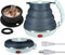 Travel Electric Kettle Small, Collapsible Portable Tea Kettle + Paperless Pour Over Coffee Dripper for Camping (Black)