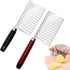 2 PACK French Fry Crinkle Cutter, Wavy Potato Slicer, Vegetable Chopper Knife for Home Kitchen