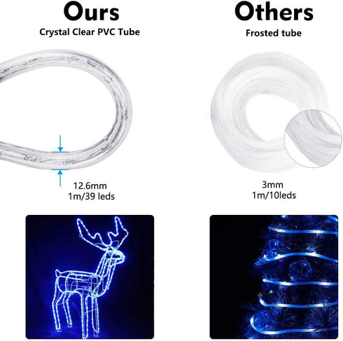 Brizled 18ft Blue Rope Lights, 216 LED Waterproof Connectable Light for Indoor/Outdoor Christmas Lighting