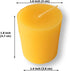 100% Pure Beeswax 15-Hour Votives Candles, Organic Hand Made (6)