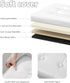 17x13x13in,White Bsketa Folding Storage Ottoman, Foot Stool with Thicker Foam Padded Seat Small Leather Storage Ottoman