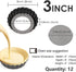 12 pcs Egg Tart Molds, 3" Mini Tart Pans Removable Bottom, Cupcake Cake Muffin Mold Tin Pan Baking Tool, Reusable Quiche Bakeware Carbon Steel for Pies, Quiche, Cheese Cakes, Desserts by Cyimi
